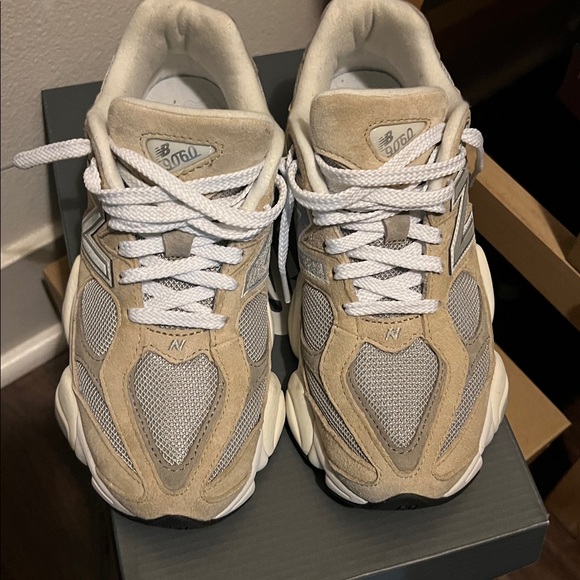 New Balance 9060 Beige and Gray Sneakers - Picture 7 of 10